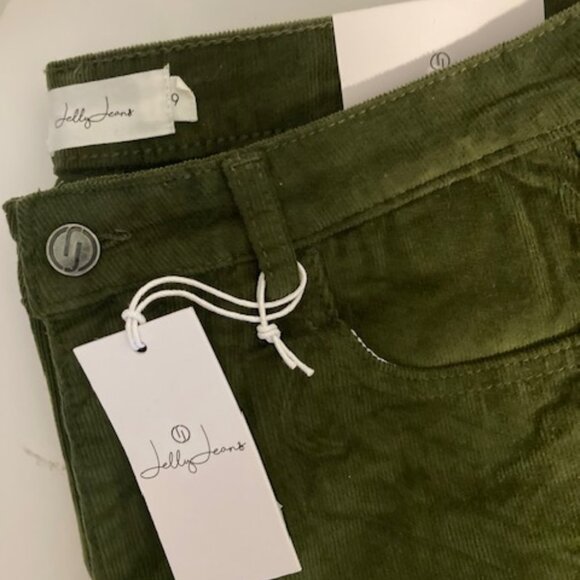 NWT Jelly Jeans Women's Olive Corduroy Skinnies - Size 9 (Women's 10) - Picture 2 of 3